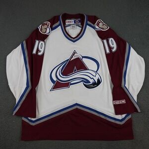 Vintage Colorado Avalanche Jersey Mens XL White NHL Hockey Deschain 19 CCM 90s